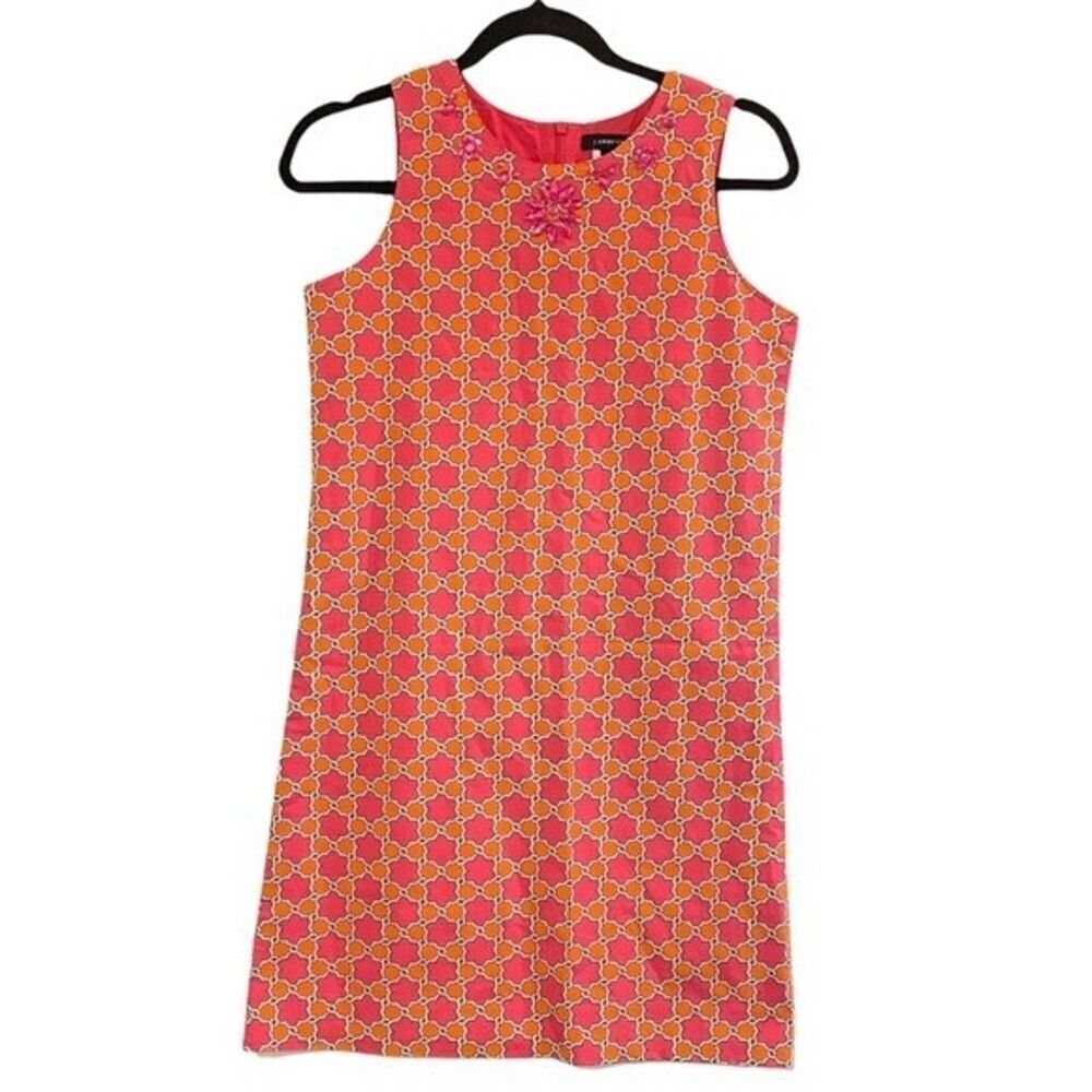 LANDS END | hot pink/orange A-line dress
size girls 14